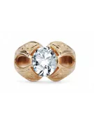 Kubický zirkón. Originálny produkt Vintage 14k s ružovým zlatým krúžkom. Vintage VRC135R